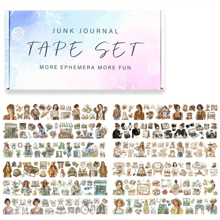 12 Rolls/box Journaling Supplies Planner Stickers Adhesive Tapes Stickers PET Tape Planner DIY Scrapbook Handbook Diary Stickers
