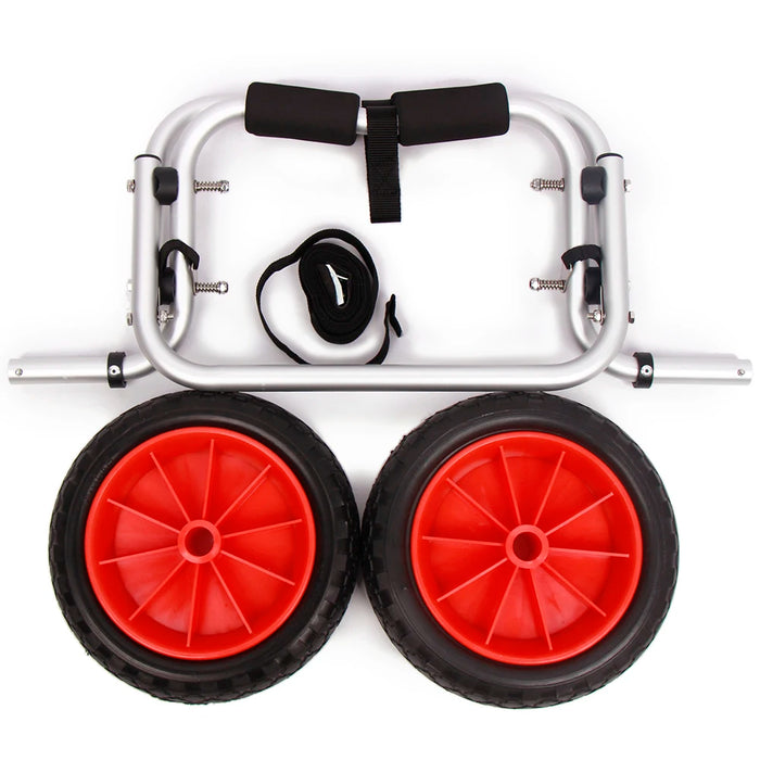 80KG Loading Capacity Foldable Kayak Trolley Energy-saving Two-wheeled Carrier Cart for Kayak Canoe Boat