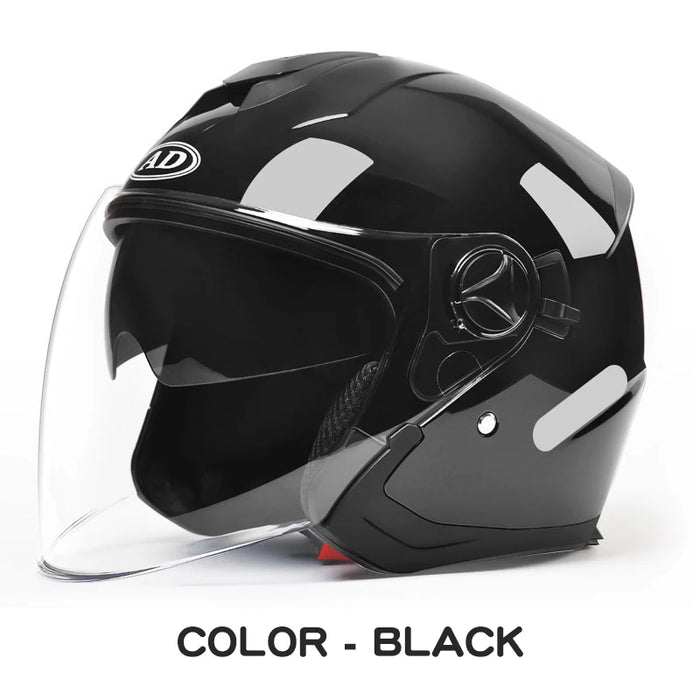AD Motorcycles Half Helmets Summer Moto Motocross Men and Women Double Lens Electric Vehicles free size Helmets