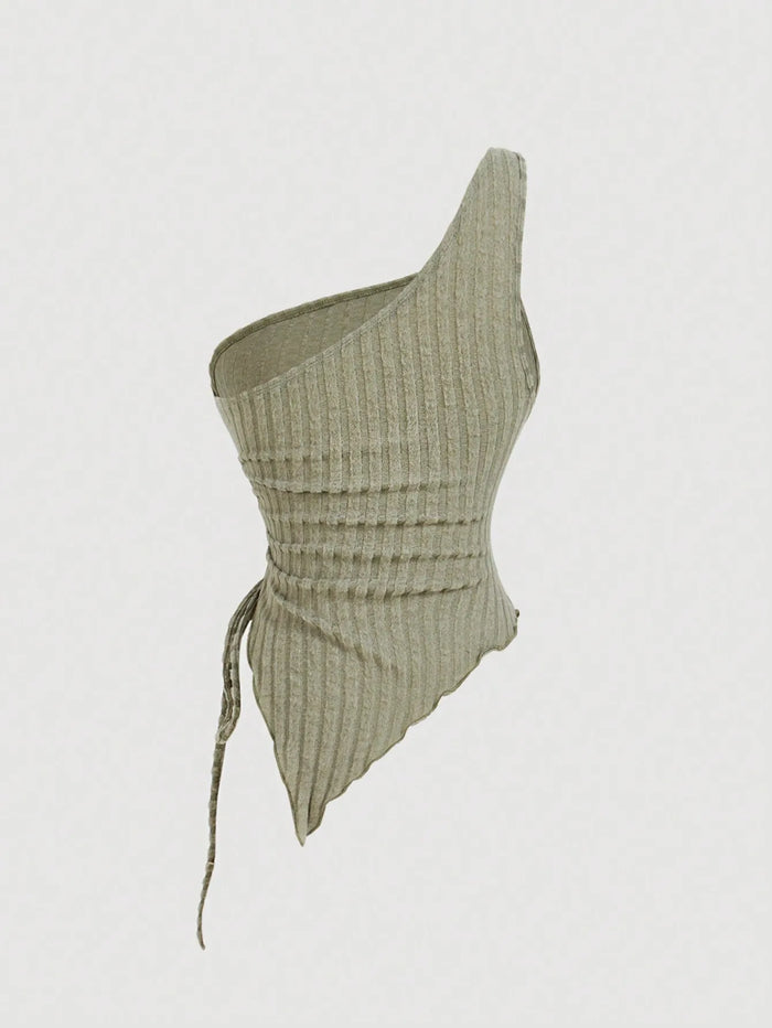 Ladies' fashionable and versatile slim fit and detachable design with sloping shoulder collar and camisole vest