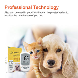 Pet Blood Glucose Monitoring Kit for Diabetic Cats, Dogs, All-in-One Solution for in-Clinic Or at Home, with Digital Results