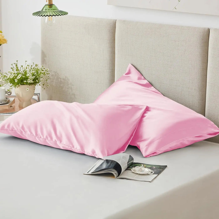 2PCS Satin Pillowcase Gifts Luxurious and Silky Throw Pillows with Envelope Closure 20x36 Inches Pillow Cover for Hair and Skin