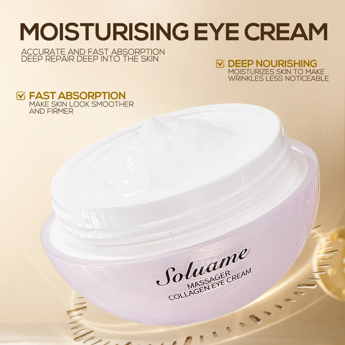 Collagen Massage Eye Cream - Hydrating & Firming Eye Contour, Gentle Care for Eye Area Lightweight Gel Texture for Smooth Skin