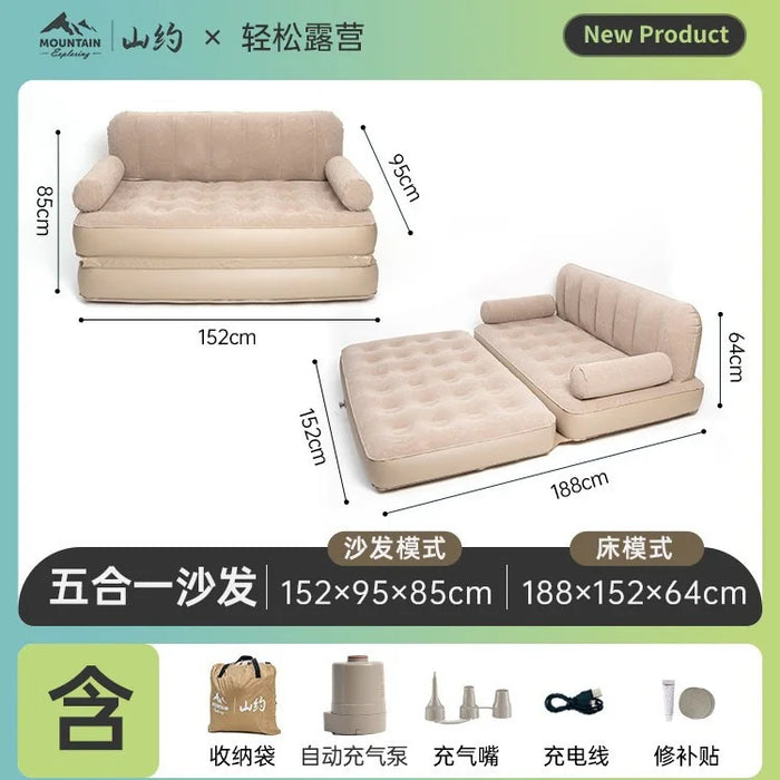 Outdoor Camping Inflatable Sofa Outdoor Air Mattress Folding Portable Camping Tent Home Lazy Air Mattress Hiking