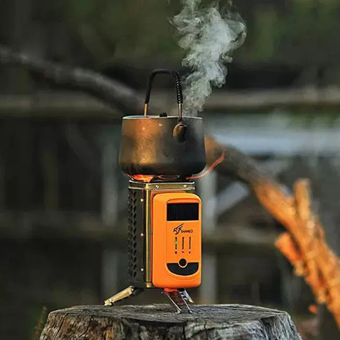 Outdoor Camping SmokeFree  Portable Power Generating Furnace Hiking Picnic Burners Machine USB Rechargeable Firewood Stove