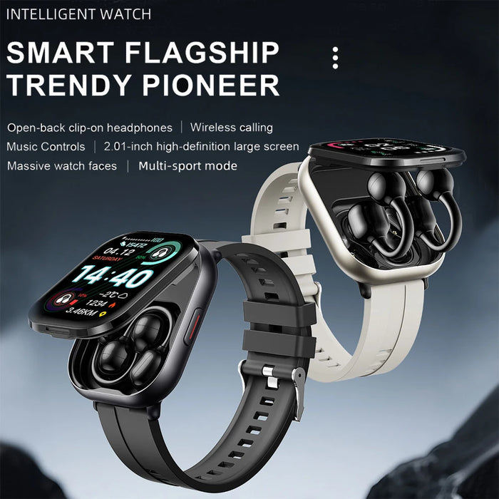 2025 New TWS 2 in 1 Smart Watch with Headphones Sports Bluetooth Call Watches Men Health Monitor Women Smartwatch For Android