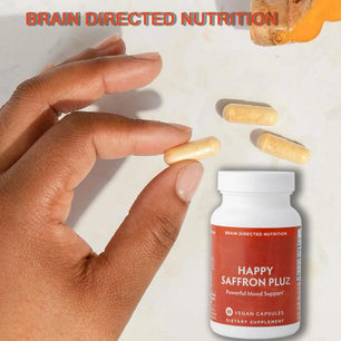 Happy Saffron Supplements Saffron Extract for Mood & Memory, Eye Health - Joint Supplement for Women & Men - 90 Vegan Capsules