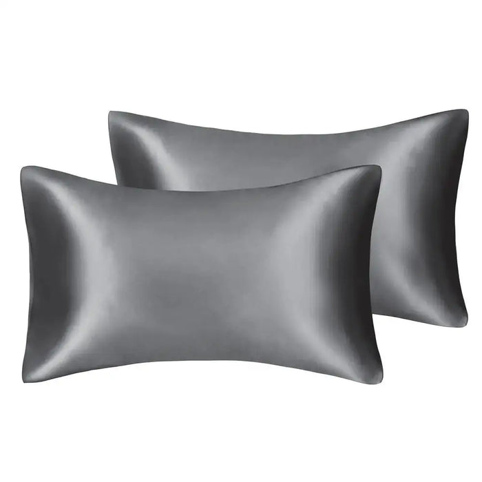2pcs/lot Solid Silky Satin Skin Care Pillowcases Hair Anti Pillow Case Queen Size Envelope Pillow Covers for Home Hotel Travel