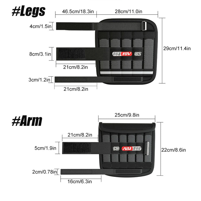1Pair Adjustable Wrist Ankle Weights,Removable Arm & Leg Weight for Men & Women, Fitness, Strength Training, Running, Walking