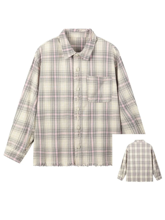 Fashion Women's Blouses Trend 2025 Stylish Women's Plaid Shirts Women's Luxury Tops Mark Cotton Long Sleeve Blouses for Women