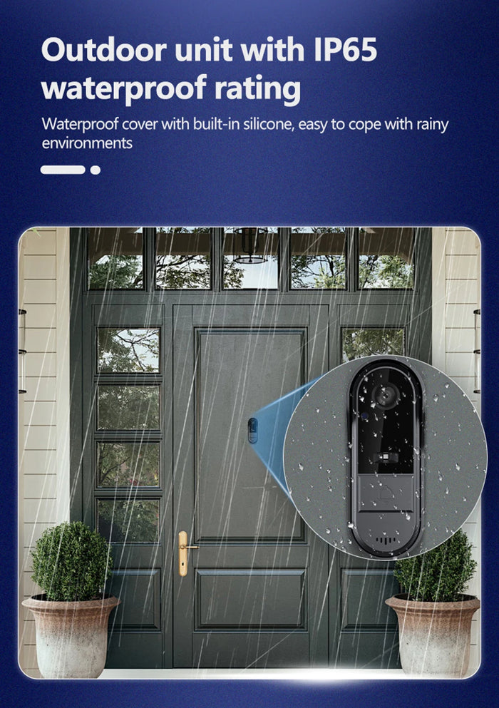 Tuya WiFi WirelessVisual Doorbell Camera Outdoor Waterproof Smart Life APP Notification Motion Detection Night Vision