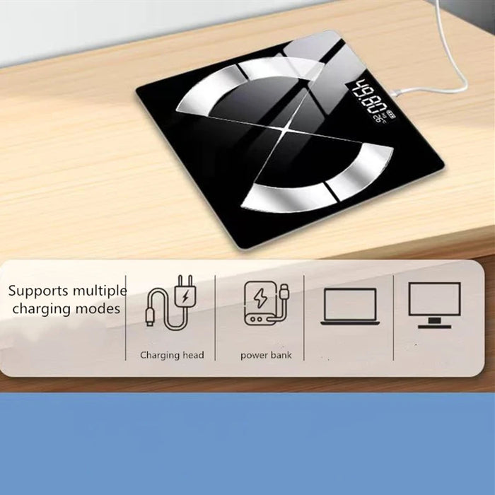 USB Weight Loss Weighing Device LED Display Smart Body Weight Scale Charging Precision Electronic Scale for Home Office Adult