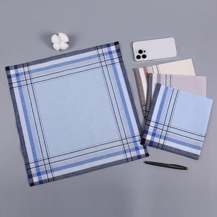 6 packs of men's pure cotton stitching handkerchief for women absorb water and sweat wipe towels color random