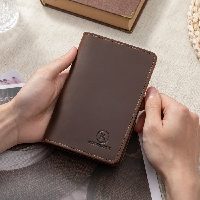 Journal Cover for Field Notes Leather Multifunctional Organizer with Pen Loop, Business Card Holder, for 3.5" x 5.5" Pocket Note