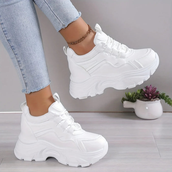Women's Casual Sports Shoes -Elegant for All Seasons ,lightweight Comfortable Platform Sneaker,white Shoe All-match