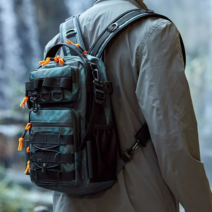 Fishing Backpack with Rod Holders Fish Tackle Storage Gear Equipment Bag Multi-functional Camping Outdoor Organizer Lure Bag