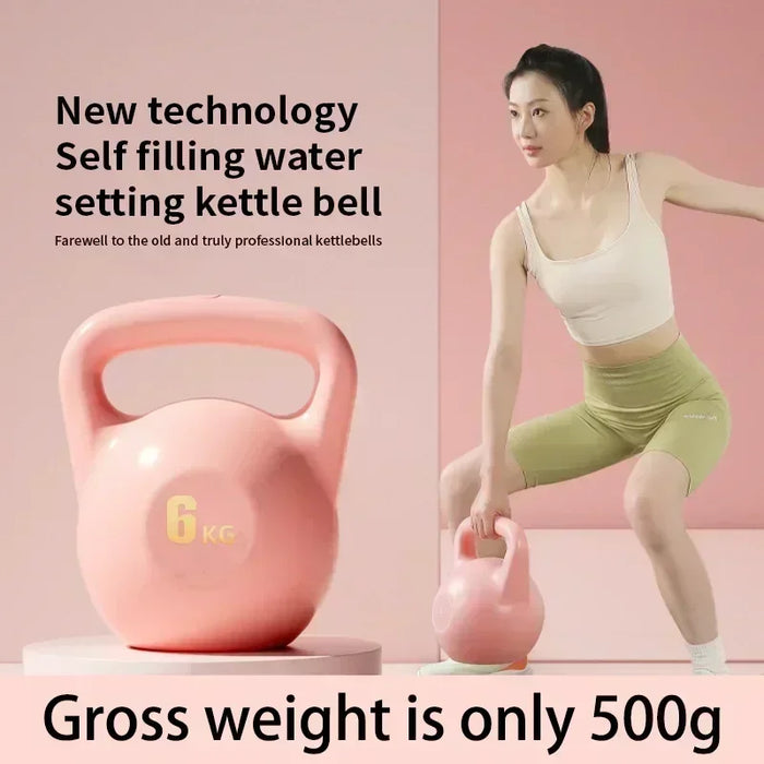Adjustable Dumbbell Home Fitness Gym Exercise Equipment 2/4/6/8kg Water Kettlebell Squat Trainer Tool for Training Buttock