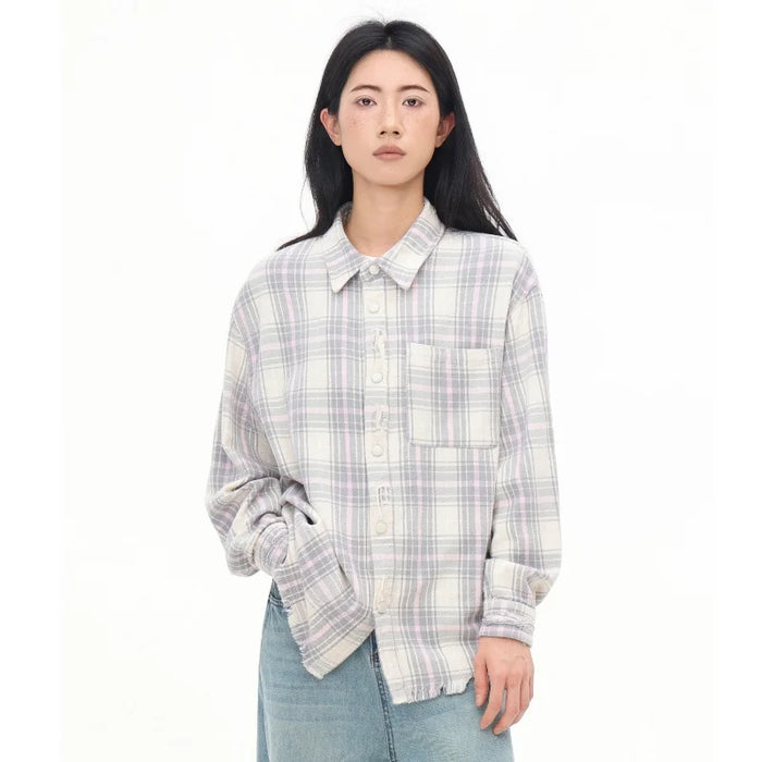 Fashion Women's Blouses Trend 2025 Stylish Women's Plaid Shirts Women's Luxury Tops Mark Cotton Long Sleeve Blouses for Women