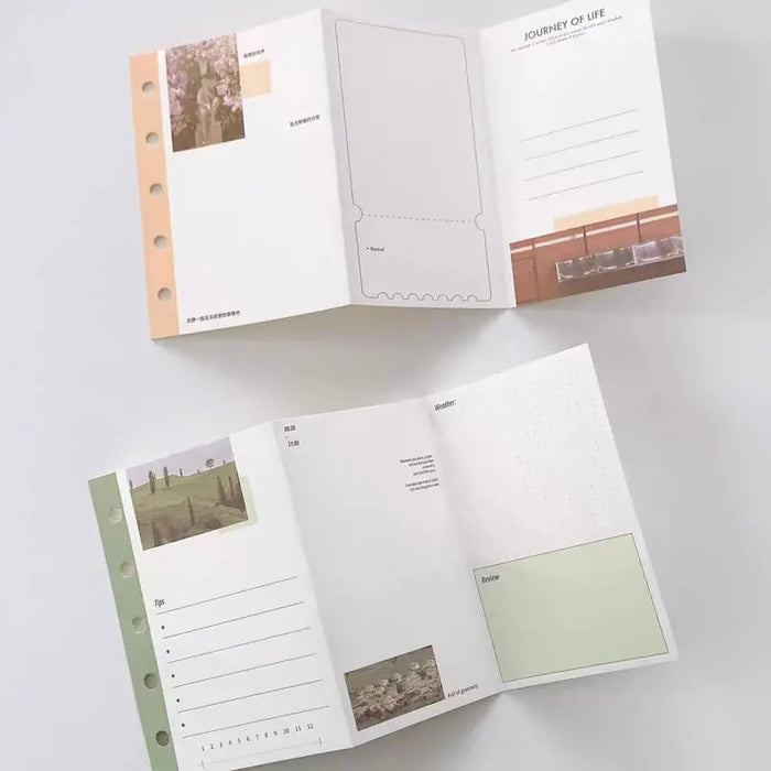 20sheets/Lot M5 Tri-Fold Loose-Leaf Inner Page Notebook Refill To Do Journal Sketchbook Accessories Diary Office Supplies