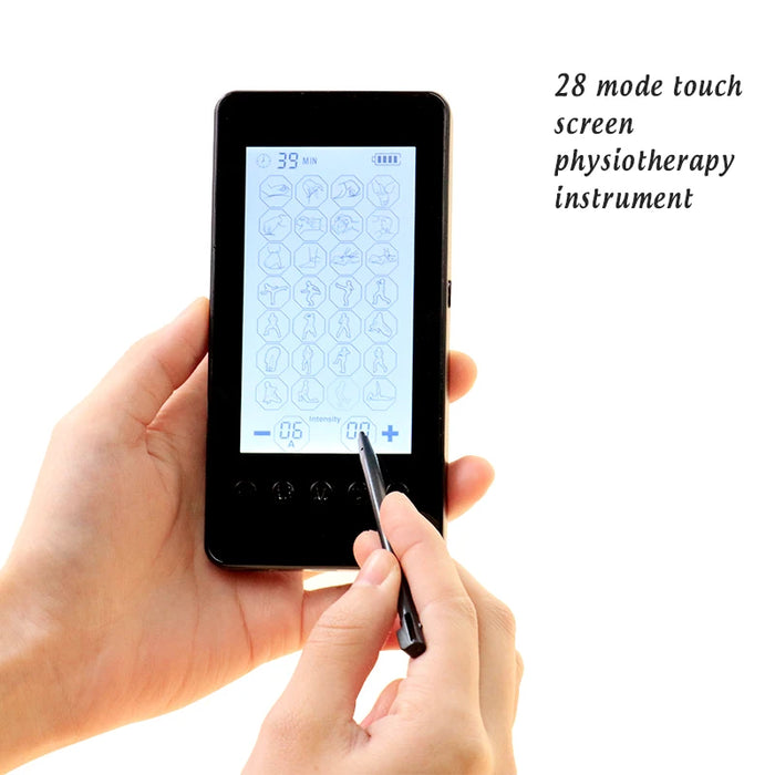 Health Smart Screen Dual-Output 28 Modes TENS/EMS Acupuncture Physiotherapy Electronic Pulse Massager Pain Relief Therapy Device