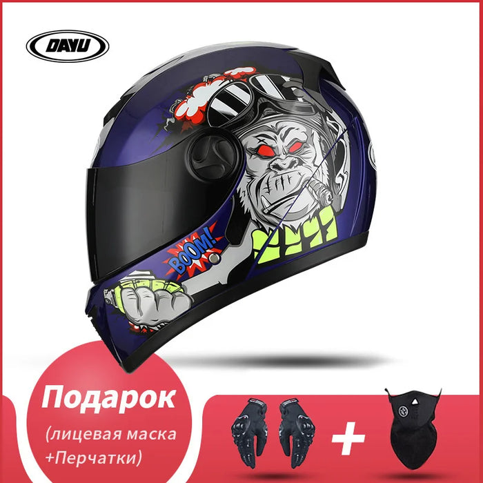 Motorbike Helmet  For Adults Motocross Helmets Casco Motorbike Helmet Full Face  Modular Dual Lens Double Visors