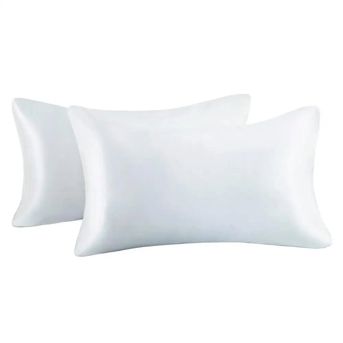 2pcs/lot Solid Silky Satin Skin Care Pillowcases Hair Anti Pillow Case Queen Size Envelope Pillow Covers for Home Hotel Travel