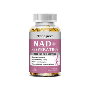 NAD+ Supplement,Anti-Aging,Boosts Energy and Focus,Supports Brain and Skin Health,Nicotinamide Adenine Dinucleotide Resveratrol