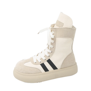 Sports and Leisure Shoes for Women 2025 New Fashionable High Top Shoes Flat Bottomed Lightweight and Comfortable Work Boots