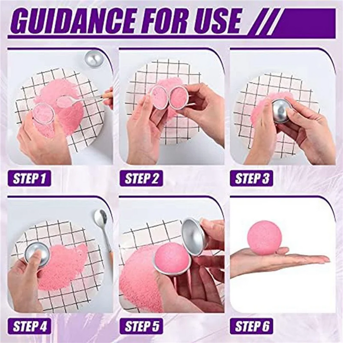 HLZS-24 Pcs 6 Shapes Bath-Bomb Making For Crafts DIY Bath-Bomb Crafting Press Mould For Handmade Soaps Candle Cake Baking