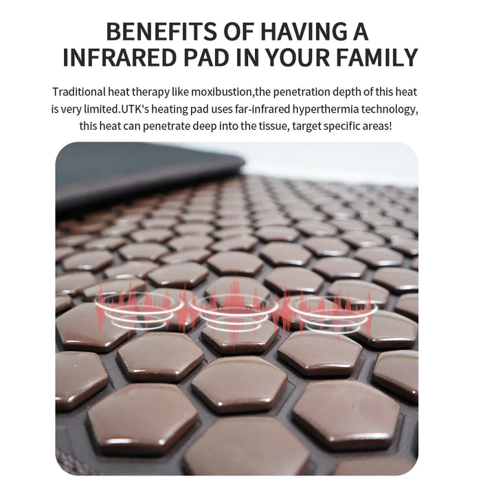 Heating Pad for Back Pain Relief - Electric Heating Mat with Far Infrared Technology Muscle Pain Relief  Germanium Tourmaline